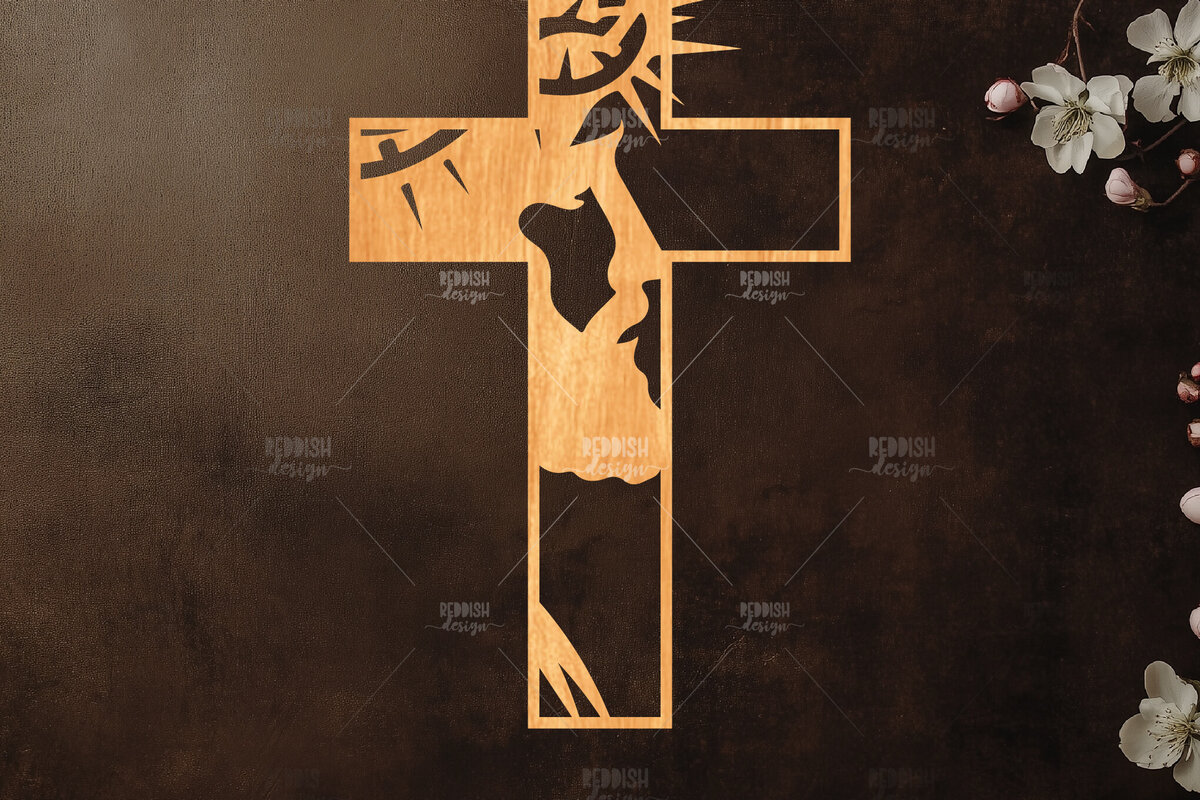 Intra απο ξύλο plywood 3mm-4mm πάχος 15 Christian Cross Silhouette, Δίασταση 15x15 cm INTRAFABR-118679196 - Image 15