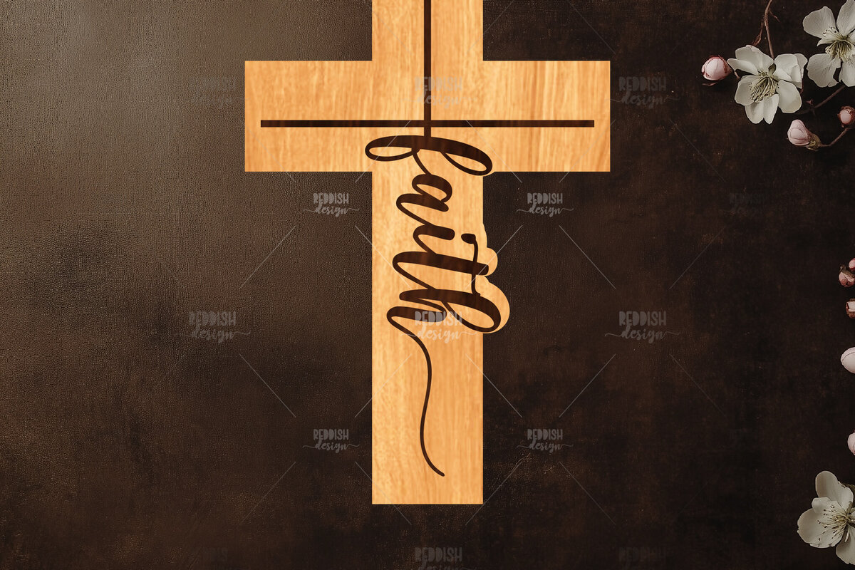 Intra απο ξύλο plywood 3mm-4mm πάχος 15 Christian Cross Silhouette, Δίασταση 15x15 cm INTRAFABR-118679196 - Image 16