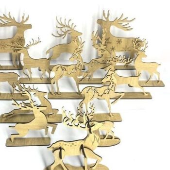 Intra απο ξύλο plywood 3mm-4mm πάχος 15 Μοντέλο Christmas Standing Reindeer Δίασταση 15x15 cm INTRAFABR-39112291 - Image 1
