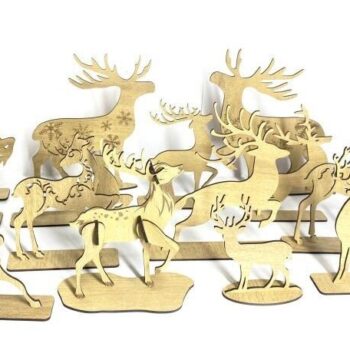 Intra απο ξύλο plywood 3mm-4mm πάχος 15 Μοντέλο Christmas Standing Reindeer Δίασταση 15x15 cm INTRAFABR-39112291 - Image 2