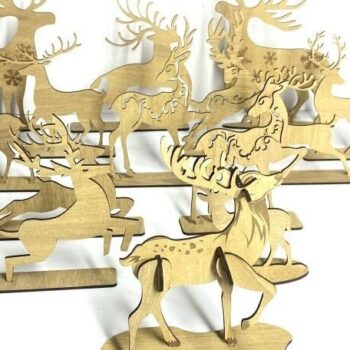 Intra απο ξύλο plywood 3mm-4mm πάχος 15 Μοντέλο Christmas Standing Reindeer Δίασταση 15x15 cm INTRAFABR-39112291 - Image 3