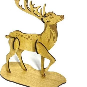 Intra απο ξύλο plywood 3mm-4mm πάχος 15 Μοντέλο Christmas Standing Reindeer Δίασταση 15x15 cm INTRAFABR-39112291 - Image 4