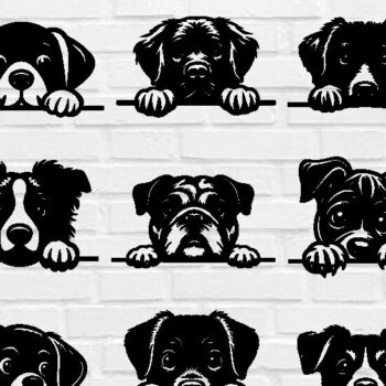 Intra απο ξύλο plywood 3mm-4mm πάχος 15-PEEKING DOG Cut  Δίασταση 40x40 cm INTRAFABR-97176390 - Image 1