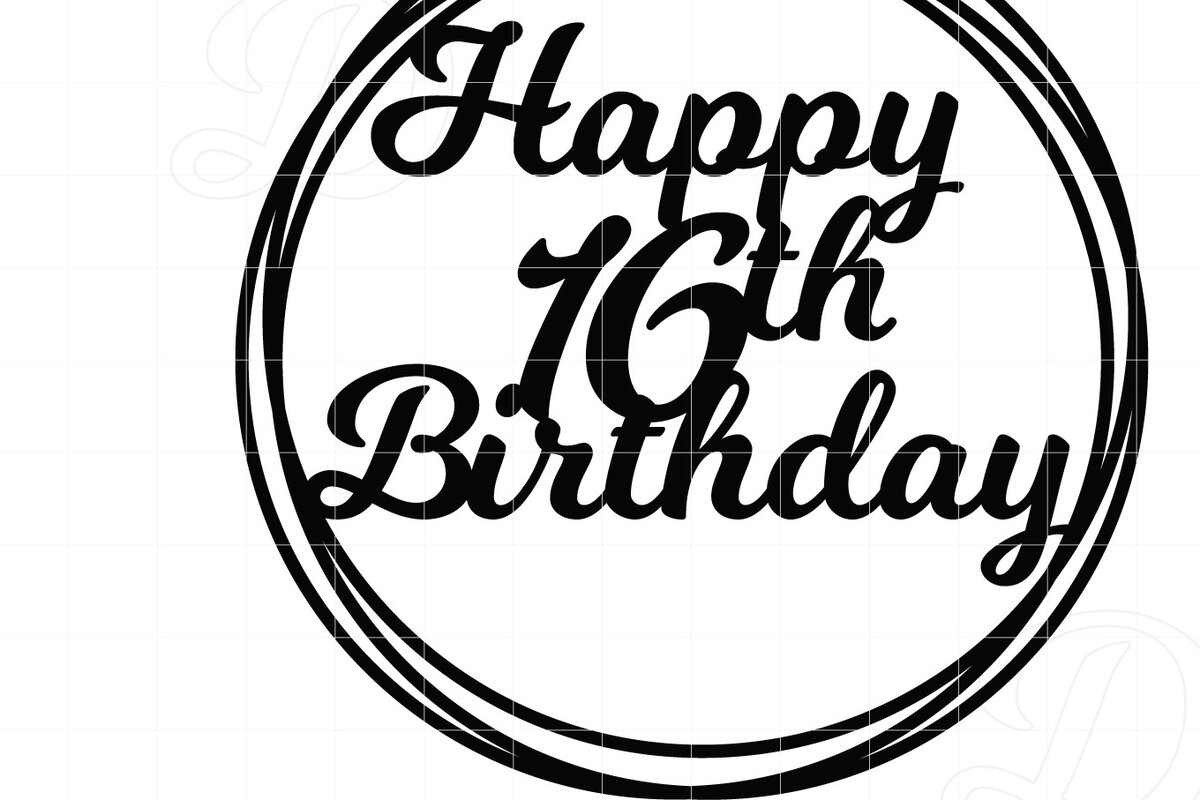 Intra απο ξύλο plywood 3mm-4mm πάχος 16 Happy Birthday Cake Topper Δίασταση 15x15 cm INTRAFABR-12653813