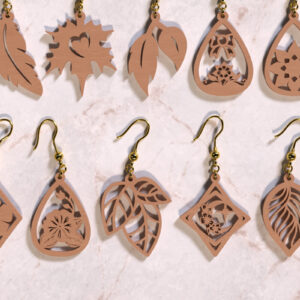 Intra απο ξύλο plywood 3mm-4mm πάχος 18 Earring , Earring  Graphic Δίασταση 3x3 cm INTRAFABR-119170373
