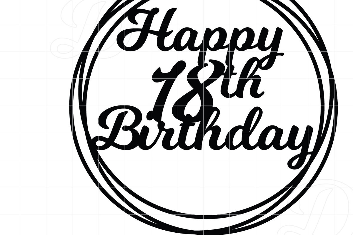 Intra απο ξύλο plywood 3mm-4mm πάχος 18 Happy Birthday Cake Topper Δίασταση 15×15 cm INTRAFABR-12653943