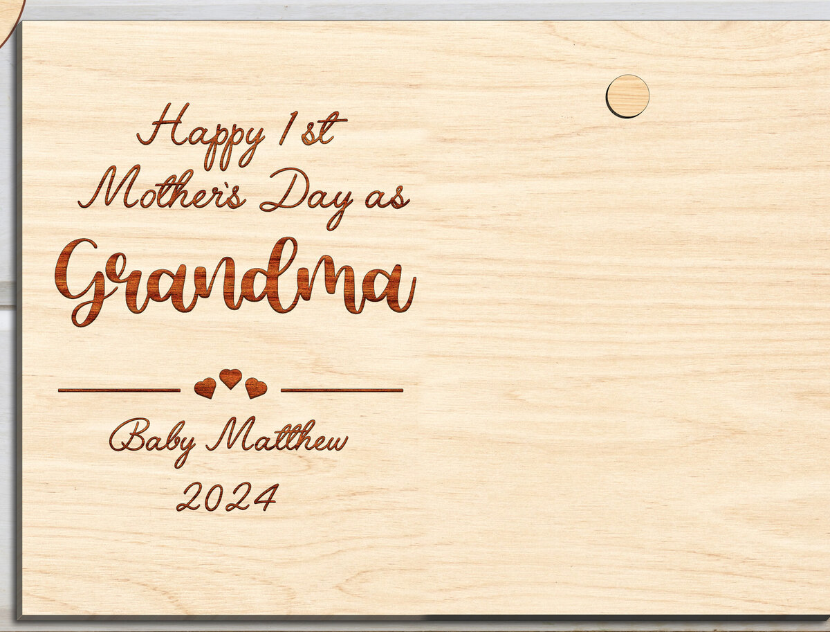 Intra απο ξύλο plywood 3mm-4mm πάχος 1η Ημέρα της Μητέρας ως Γιαγιά Frame Δίασταση 20x30 cm INTRAFABR-96676616 - Image 4