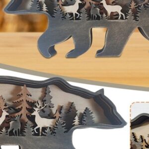 Intra απο ξύλο plywood 3mm-4mm πάχος 2 Bear & Eagle 3D 5 Layers Δίασταση 8x8 cm INTRAFABR-50811867