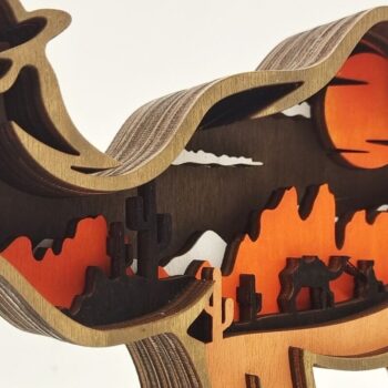 Intra απο ξύλο plywood 3mm-4mm πάχος 2 Camel & Cat 3D - 6 Layers Δίασταση 8x8 cm INTRAFABR-50980387 - Image 3