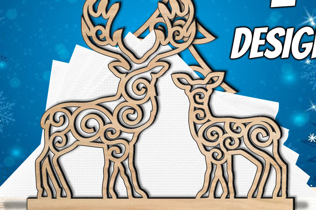 Intra απο ξύλο plywood 3mm-4mm πάχος 2 Θήκη για Χαρτοπετσέτες Χριστουγέννων Δίασταση 8x8 cm INTRAFABR-108969722