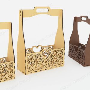 Intra απο ξύλο plywood 3mm-4mm πάχος 2 Διακοσμητικό Καλάθι Διαφορετικών Μεγεθών Δίασταση 15x15 cm INTRAFABR-72392516