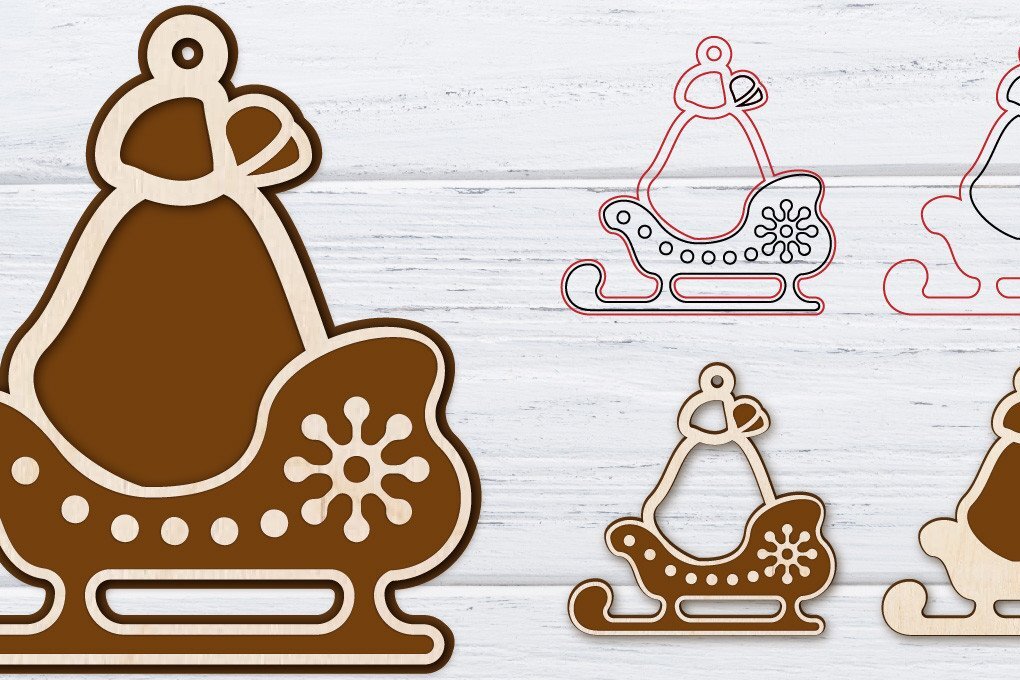 Intra απο ξύλο plywood 3mm-4mm πάχος Χριστουγεννιάτικα σκουλαρίκια με 2 στρώσεις | Λέιζερ Δίασταση 3x3 cm INTRAFABR-36235885