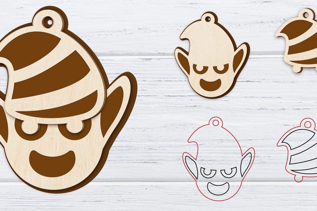 Intra απο ξύλο plywood 3mm-4mm πάχος Χριστουγεννιάτικα σκουλαρίκια με 2 στρώσεις | Λέιζερ Δίασταση 3x3 cm INTRAFABR-36235907