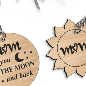 Intra απο ξύλο plywood 3mm-4mm πάχος 2 Μπρελόκ  Gift για τη γιορτή της μητέρας Δίασταση 6x6 cm INTRAFABR-120839063