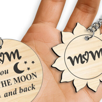 Intra απο ξύλο plywood 3mm-4mm πάχος 2 Μπρελόκ Gift για τη γιορτή της μητέρας Δίασταση 6x6 cm INTRAFABR-120839063 - Image 2