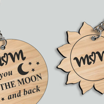 Intra απο ξύλο plywood 3mm-4mm πάχος 2 Μπρελόκ Gift για τη γιορτή της μητέρας Δίασταση 6x6 cm INTRAFABR-120839063 - Image 3