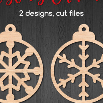 Intra απο ξύλο plywood 3mm-4mm πάχος 2 Στρογγυλό Χριστουγεννιάτικο Στολίδι Snowflake Δίασταση 8x8 cm INTRAFABR-107640347 - Image 1