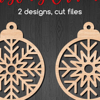 Intra απο ξύλο plywood 3mm-4mm πάχος 2 Στρογγυλά χριστουγεννιάτικα στολίδια με νιφάδες χιονιού Δίασταση 8x8 cm INTRAFABR-108661848 - Image 1