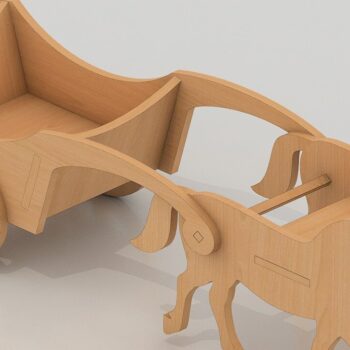 Intra απο ξύλο plywood 3mm-4mm πάχος Σχέδιο καροτσιού αλόγων Βρετανίας 2 μεγεθών Δίασταση 30x20 cm INTRAFABR-42952424 - Image 2