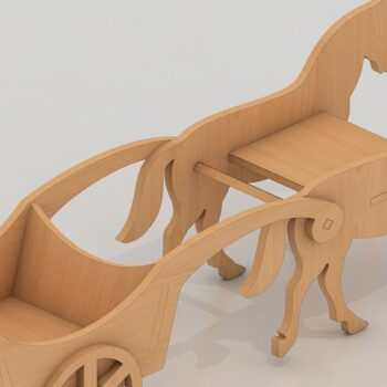 Intra απο ξύλο plywood 3mm-4mm πάχος Σχέδιο καροτσιού αλόγων Βρετανίας 2 μεγεθών Δίασταση 30x20 cm INTRAFABR-42952424 - Image 3