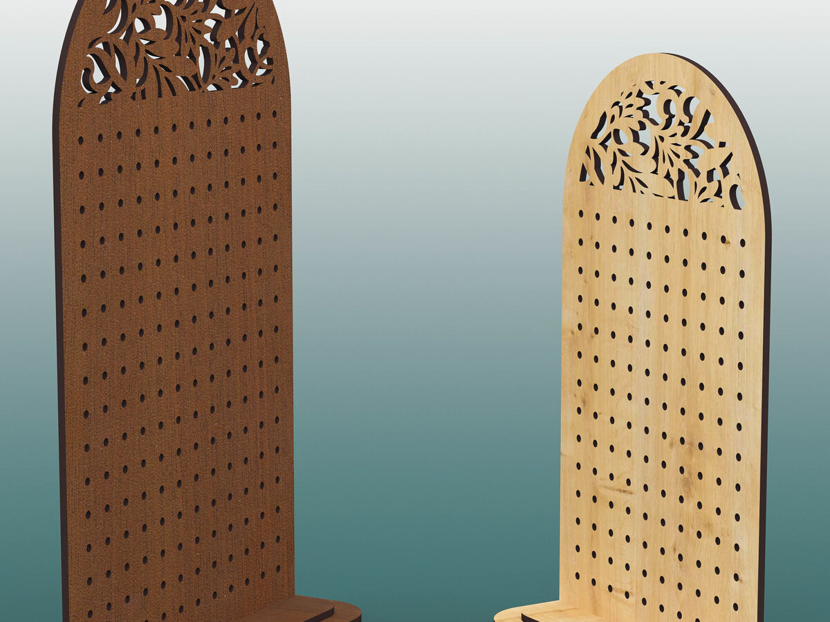 Intra απο ξύλο plywood 3mm-4mm πάχος Stand σκουλαρικιών 2 μεγεθών Δίασταση 15x15 cm INTRAFABR-65635012 - Image 2