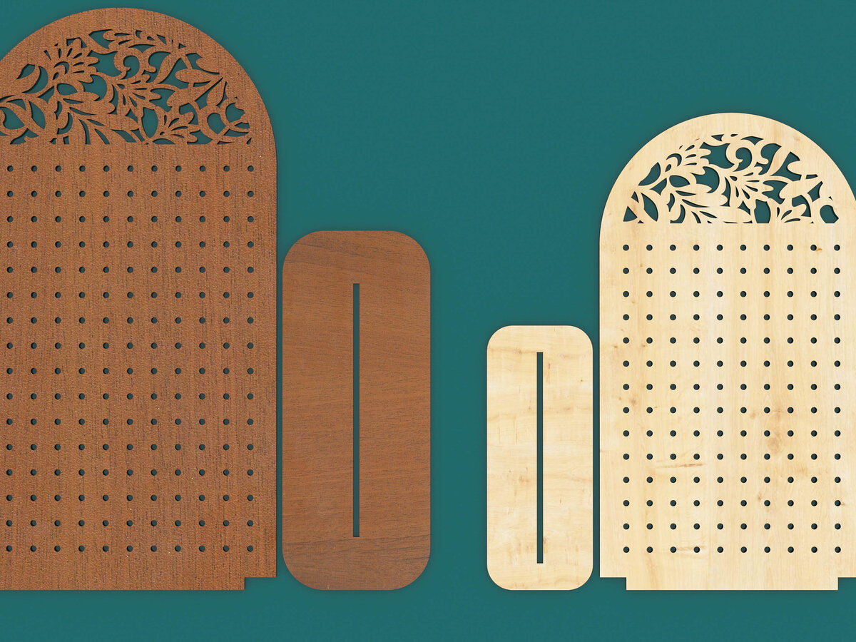 Intra απο ξύλο plywood 3mm-4mm πάχος Stand σκουλαρικιών 2 μεγεθών Δίασταση 15x15 cm INTRAFABR-65635012 - Image 3