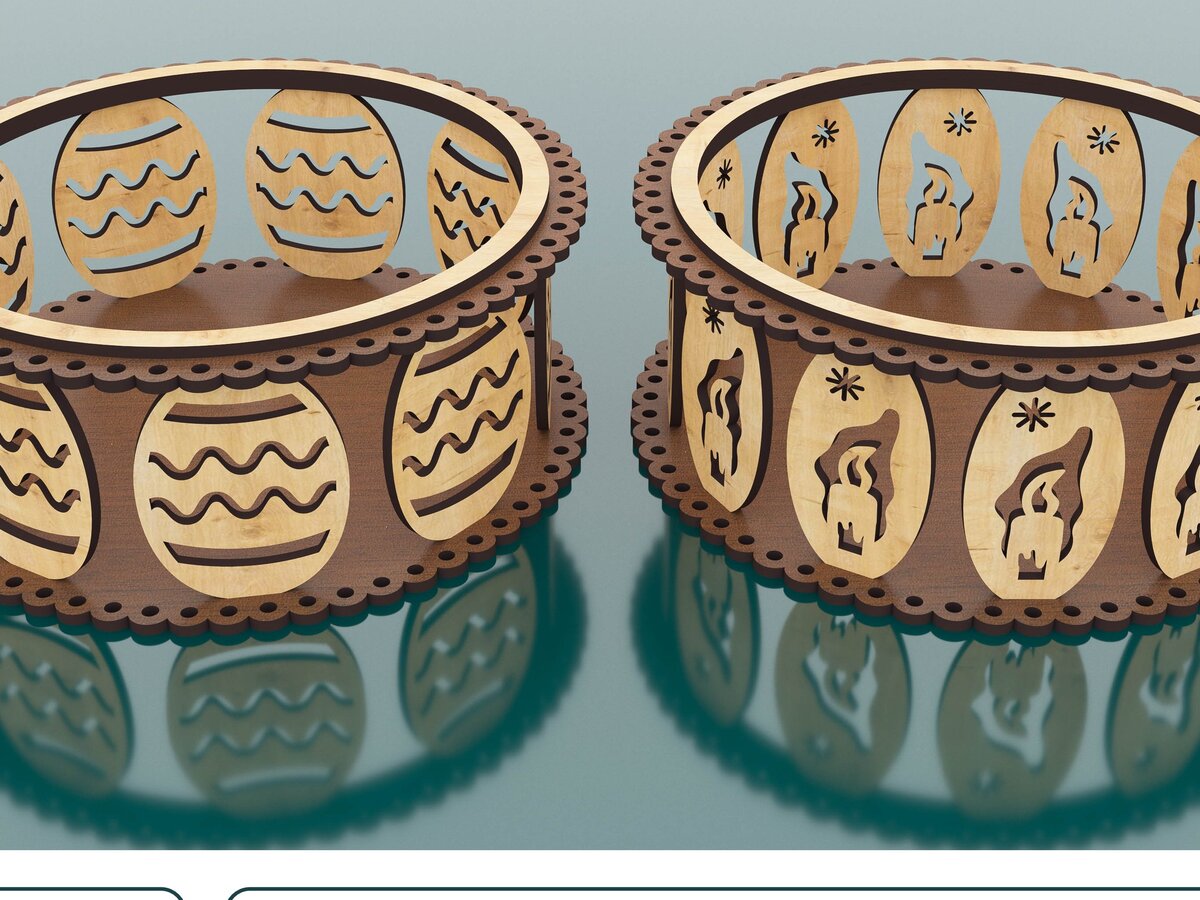 Intra απο ξύλο plywood 3mm-4mm πάχος Διακοσμητικό καλάθι 2 στυλ Δίασταση 15x15 cm INTRAFABR-68380776