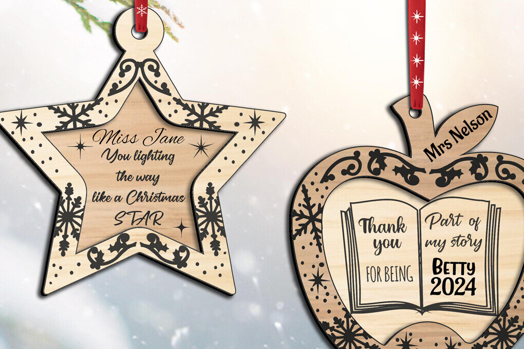 Intra απο ξύλο plywood 3mm-4mm πάχος 2 Δάσκαλος Χριστουγεννιάτικο Στολίδι Δώρα Αστέρι Δίασταση 3x3 cm INTRAFABR-107727980