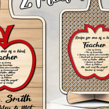 Intra απο ξύλο plywood 3mm-4mm πάχος 2 Δάσκαλος Rattan Apple Cutting Board Δίασταση 15x15 cm INTRAFABR-103442901 - Image 1