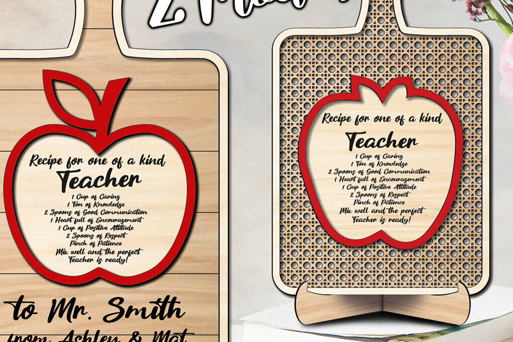 Intra απο ξύλο plywood 3mm-4mm πάχος 2 Δάσκαλος Rattan Apple Cutting Board Δίασταση 15x15 cm INTRAFABR-103442901 - Image 1