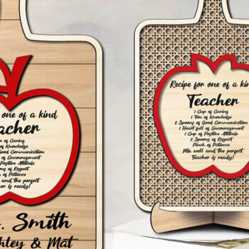 Intra απο ξύλο plywood 3mm-4mm πάχος 2 Δάσκαλος Rattan Apple Cutting Board Δίασταση 15x15 cm INTRAFABR-103442901 - Image 3