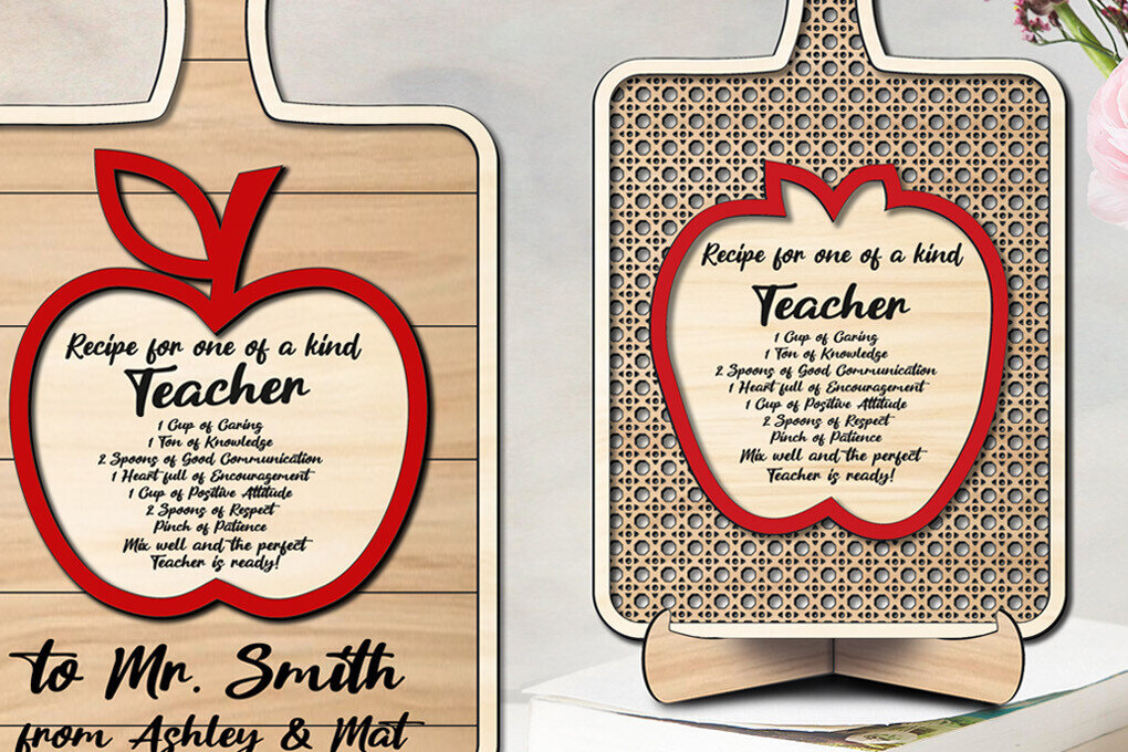 Intra απο ξύλο plywood 3mm-4mm πάχος 2 Δάσκαλος Rattan Apple Cutting Board Δίασταση 15x15 cm INTRAFABR-103442901 - Image 3