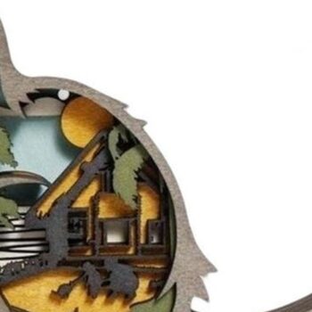 Intra απο ξύλο plywood 3mm-4mm πάχος Χριστουγεννιάτικο Στολίδι 2 Ξύλινα Ζώα Δίασταση 8x8 cm INTRAFABR-51489080 - Image 3