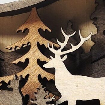 Intra απο ξύλο plywood 3mm-4mm πάχος Χριστουγεννιάτικο στολίδι για το σπίτι 2 ξύλινα ζώα Δίασταση 8x8 cm INTRAFABR-50977344 - Image 4