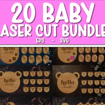 Intra απο ξύλο plywood 3mm-4mm πάχος Baby Milestone Discs | Δίασταση 30x20 cm INTRAFABR-118829223 - Image 1