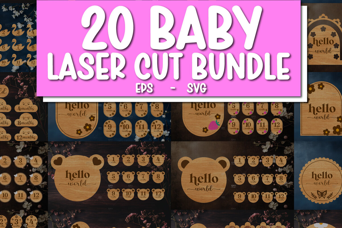 Intra απο ξύλο plywood 3mm-4mm πάχος Baby Milestone Discs | Δίασταση 30x20 cm INTRAFABR-118829223