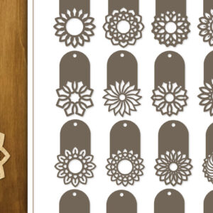 Intra απο ξύλο plywood 3mm-4mm πάχος 20 Ετικέτες δώρου σχεδιασμού λουλουδιών Δίασταση 30×20 cm INTRAFABR-123884029