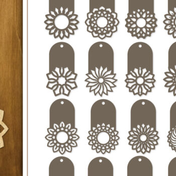 Intra απο ξύλο plywood 3mm-4mm πάχος 20 Ετικέτες δώρου σχεδιασμού λουλουδιών Δίασταση 30x20 cm INTRAFABR-123884029 - Image 1