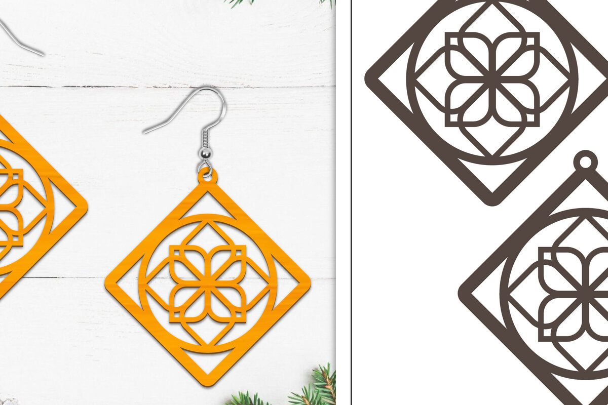Intra απο ξύλο plywood 3mm-4mm πάχος 20 Σκουλαρίκια Mandala Σχεδιασμός Δίασταση 3x3 cm INTRAFABR-103322416 - Image 4
