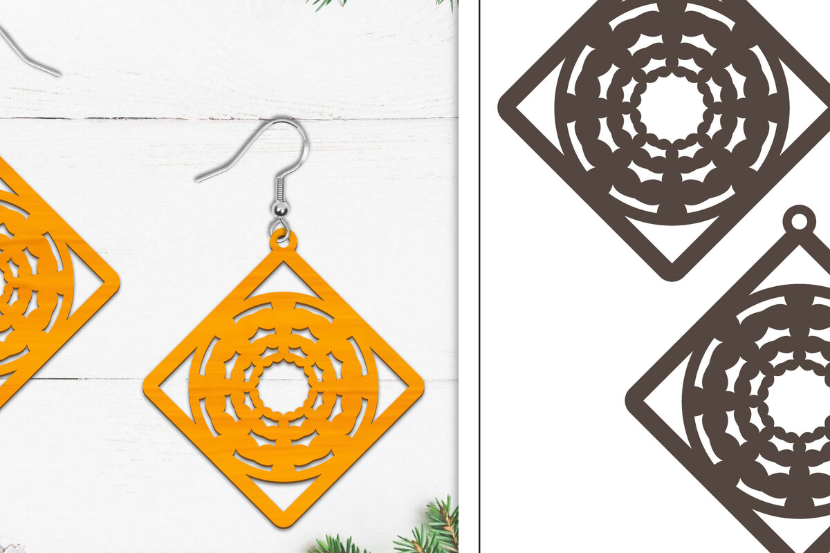 Intra απο ξύλο plywood 3mm-4mm πάχος 20 Σκουλαρίκια Mandala Σχεδιασμός Δίασταση 3x3 cm INTRAFABR-103322416 - Image 8