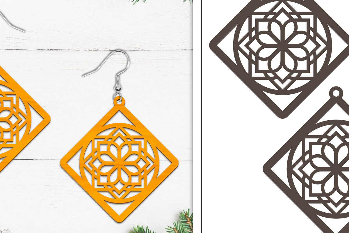 Intra απο ξύλο plywood 3mm-4mm πάχος 20 Σκουλαρίκια Mandala Σχεδιασμός Δίασταση 3x3 cm INTRAFABR-103322416 - Image 11
