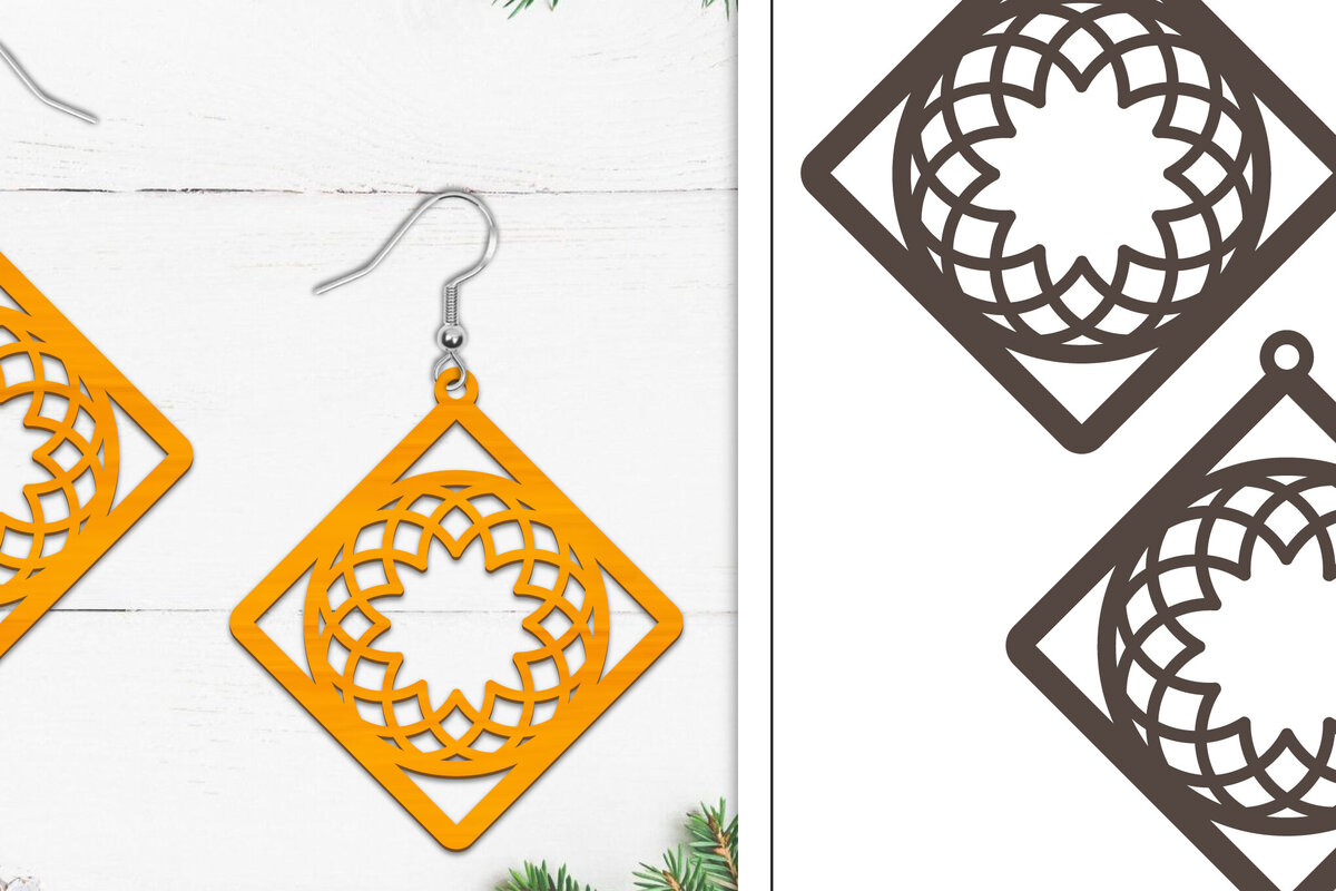 Intra απο ξύλο plywood 3mm-4mm πάχος 20 Σκουλαρίκια Mandala Σχεδιασμός Δίασταση 3x3 cm INTRAFABR-103322416 - Image 12