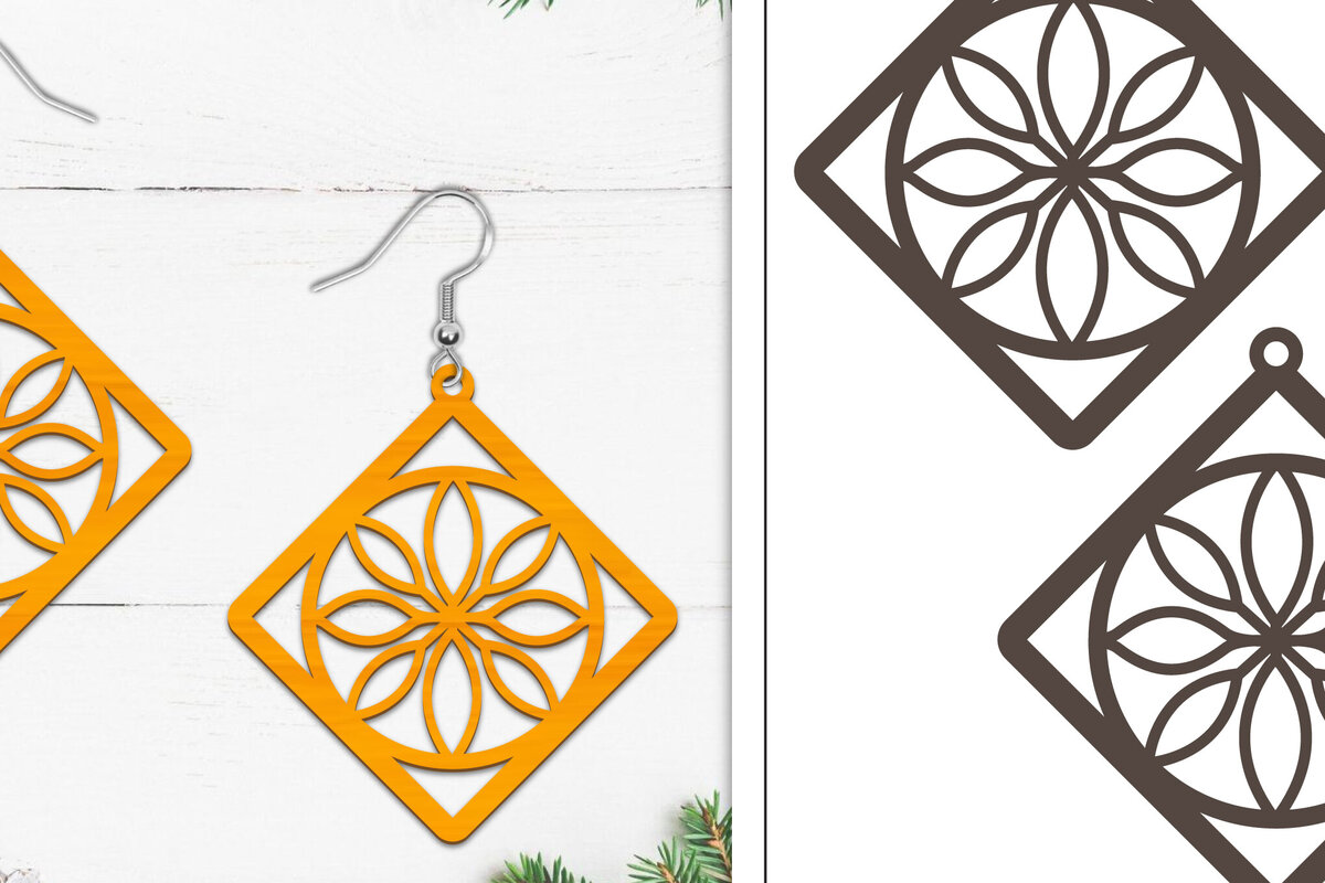 Intra απο ξύλο plywood 3mm-4mm πάχος 20 Σκουλαρίκια Mandala Σχεδιασμός Δίασταση 3x3 cm INTRAFABR-103322416 - Image 14