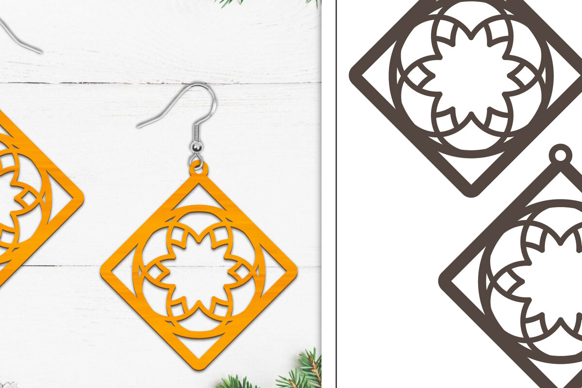 Intra απο ξύλο plywood 3mm-4mm πάχος 20 Σκουλαρίκια Mandala Σχεδιασμός Δίασταση 3x3 cm INTRAFABR-103322416 - Image 16