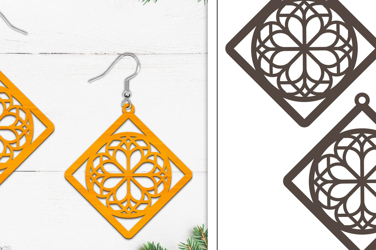 Intra απο ξύλο plywood 3mm-4mm πάχος 20 Σκουλαρίκια Mandala Σχεδιασμός Δίασταση 3x3 cm INTRAFABR-103322416 - Image 17