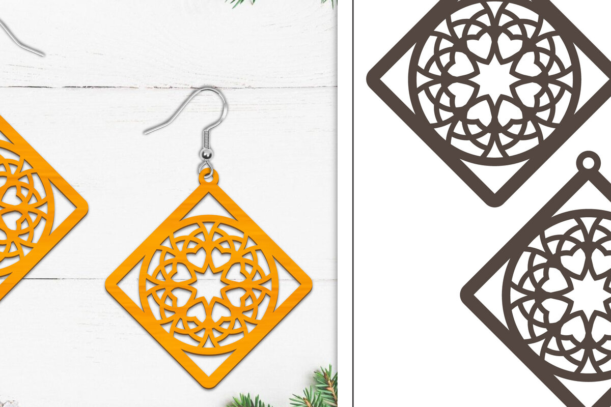 Intra απο ξύλο plywood 3mm-4mm πάχος 20 Σκουλαρίκια Mandala Σχεδιασμός Δίασταση 3x3 cm INTRAFABR-103322416 - Image 18
