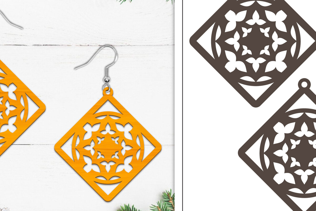Intra απο ξύλο plywood 3mm-4mm πάχος 20 Σκουλαρίκια Mandala Σχεδιασμός Δίασταση 3x3 cm INTRAFABR-103322416 - Image 19