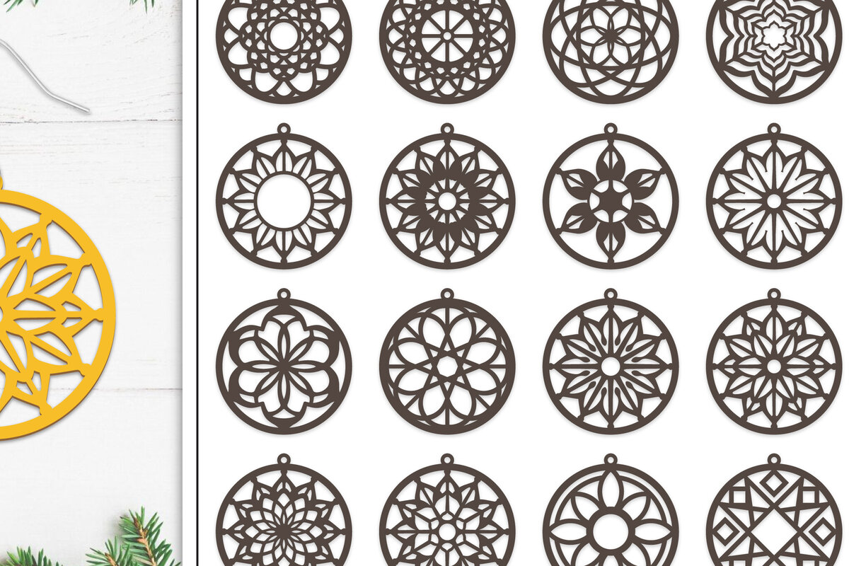 Intra απο ξύλο plywood 3mm-4mm πάχος 20 Σκουλαρίκια Mandala Σχεδιασμός Δίασταση 3×3 cm INTRAFABR-103397255