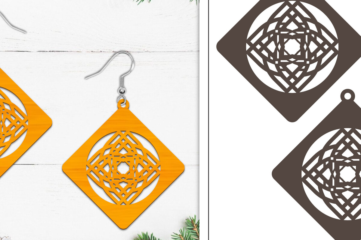 Intra απο ξύλο plywood 3mm-4mm πάχος 20 Σκουλαρίκια Mandala Σχεδιασμός Δίασταση 3x3 cm INTRAFABR-103836222 - Image 3