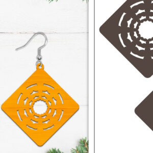 Intra απο ξύλο plywood 3mm-4mm πάχος 20 Σκουλαρίκια Mandala Σχεδιασμός Δίασταση 3x3 cm INTRAFABR-103836222 - Image 4